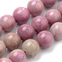 Chapelets de perles en rhodonite naturelle, ronde, 6mm, Trou: 1mm, Environ 62 pcs/chapelet, 15.7 pouce