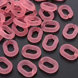Transparentem Acryl Verknüpfung Ringe, Quick-Link-Anschlüsse, matt, Oval, Orangerosa, 19.5x15x5 mm, Innendurchmesser: 6x11 mm