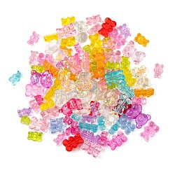 Abalorios de acrílico transparentes, oso, color mezclado, aproximamente 155 unidades / bolsa