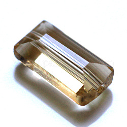 Abalorios de cristal austriaco de imitación, aaa grado, facetados, Rectángulo, oro, 10x15.5x7mm, agujero: 0.9~1 mm