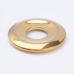Гальванизировать немагнитных синтетические гематита подвески, пончик / пи-диск, с золотым покрытием, ширина пончика: 16 мм, 50x7 мм, отверстие : 18 мм