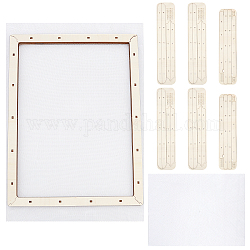 Cadre de fabrication de papier assemblé en tilleul, avec de la gaze, rectangle, amande blanchie, produit fini: 400x300mm