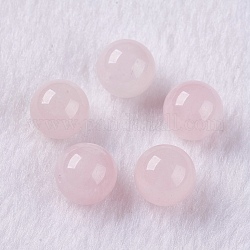 Perlas naturales de cuarzo rosa, medio-perforado, redondo, 6mm, agujero: 1 mm