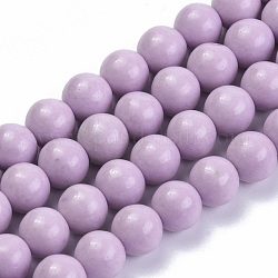 Natürliche Achat Perlen Stränge, gefärbt, Runde, Pflaume, 8 mm, Bohrung: 1 mm, ca. 55 Stk. / Strang, 15.7 Zoll