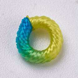 Бисер из полиэстера, кольцо, красочный, 6~6.5x1.5 мм, отверстие : 3 мм