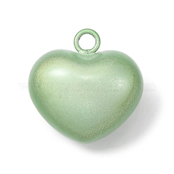 Colgantes de campana de aleación con estampado en aerosol, corazón, verde mar oscuro, 22.5x22.5x16.5mm, agujero: 3 mm