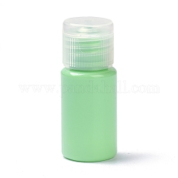 PET-Flaschen, nachfüllbare Flasche, Flaschen in Reisegröße mit Klappverschluss, für Hautpflege nachfüllbare Flasche, Kolumne, hellgrün, 2.3x5.6 cm, Bohrung: 13 mm, Kapazität: 10 ml (0.34 fl. oz)