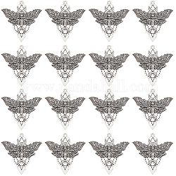 Sunnyclue Legierungsanhänger, Flügel, Antik Silber Farbe, 48x48.5x3 mm, Bohrung: 2 mm