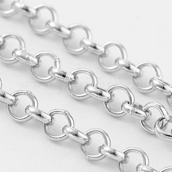 Iron Rolo Chains, Belcher Chain, Soldered, Platinum, 4mm