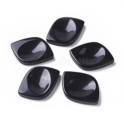 Natural Obsidian Massager, Worry Stone for Anxiety Therapy, Leaf, 58x42x7~8mm