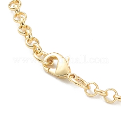 Cadena de latón rolo collares, con cierre de langosta, real 18k chapado en oro, 17.72 pulgada (45 cm)