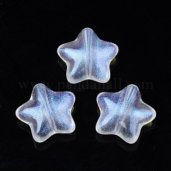 Perles en acrylique transparente, poudre de paillettes, étoiles du nord, clair, 19x20x8.5mm, Trou: 2mm