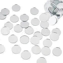 Superfindings 100 pcs mini cercle miroir carreaux blanc minuscule miroir en verre rond pour les projets d'artisanat d'art voyage encadrement décoration, 30x1.5mm