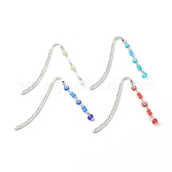 Signets en alliage de zinc faits à la main, perles de verre, épingles à œil de fer, épingles à tête et anneaux de saut, couleur mixte, 83.5x13.5mm