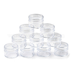 (распродажа с дефектом: поцарапан) пластиковые контейнеры для шариков, баночки с завинчивающимися крышками, колонка, прозрачные, 4.3x3.05 см, Внутренний диаметр: 3.65 cm