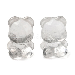 Perline di cristallo di quarzo naturale, perle di cristallo di rocca, orso, 17x12x11mm, Foro: 0.8 mm