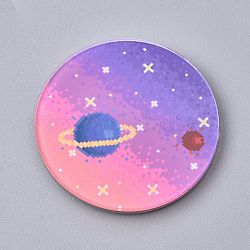 Aimants pour réfrigérateur décorations en acrylique, plat rond avec la planète, colorées, 38x4mm