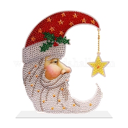 Рождественская луна, сделай сам, алмазная живопись, настольные наборы для демонстрации, включая стразы из смолы, алмазная липкая ручка, поднос тарелка и клей глина, Дед Мороз, 195x151 мм