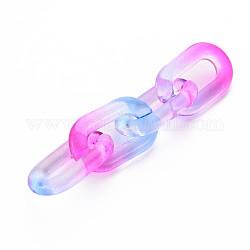 Two Tone Transparent Acrylic Linking Rings, Quick Link Connectors, for Cable Chains Making, Oval, Violet, 31x19.5x5.5mm, Inner Diameter: 19.5x7.5mm