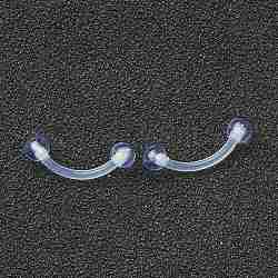 Acrylic Eyebrow Rings, Curved Barbell, Eyebrow Piercing Jewelry, Clear, 16.5x3mm, Bar Length: 1/2