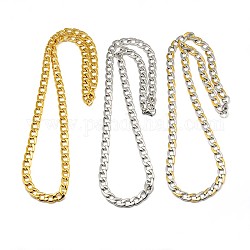 304 Stainless Steel Curb Chain/Twisted Chain Necklaces, with Lobster Claw Clasps, Mixed Color, 21 inch~22 inch(53.3~55.9cm), 8mm