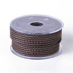 編み紐  革のアクセサリーコード  ジュエリーDIY製版材料  コーヒー  3mm  約21.87ヤード（20m）/ロール