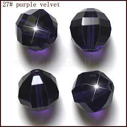 Perles d'imitation cristal autrichien, grade AAA, facette, ronde, indigo, 6mm, Trou: 0.7~0.9mm