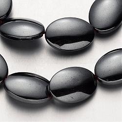 Chapelets de perles en hématite synthétique sans magnétiques, ovale, couleur d'origine, 18x13x4~5mm, Trou: 1mm, Environ 22 pcs/chapelet, 15.7 pouce