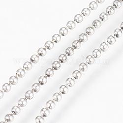 Catene di palla di ferro, catena di perle, saldato, con la bobina,  piombo & cadmio & nichel libero, platino, 1.5mm, circa 328.08 piedi (100 m)/rotolo
