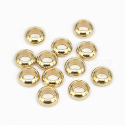 Perline di distanziatore in ottone, nichel libero, anello, grezzo (non placcato), 10x4mm, Foro: 6 mm