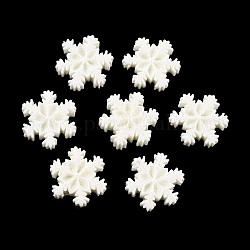 Cabuchones de resina opacos, copo de nieve brillo navideño, blanco floral, 18.5x16.5x5mm