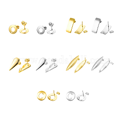 UNICRAFTALE 5 Shapes Stud Earring with Ear Nut 20 Pairs Hypoallergenic Stud Earring 0.8mm Pin Stainless Steel Stud Earring Mixed Shape Ear Studs for DIY Earrings Jewelry Making