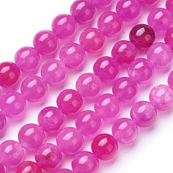Natural Quartz Beads Strands, Dyed, Round, 8mm, Hole: 0.8mm, about 48pcs/strand, 15.2inch(38.5cm)