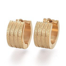 Текстурированные серьги-кольца 304 из нержавеющей стали, кольцо, золотые, 12.5x13x7 мм, штифты : 1 мм