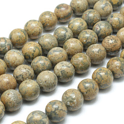 Round Natural Yellow Leopard Skin Jasper Gemstone Bead Strands, 3mm, Hole: 1mm, about 135pcs/strand, 15.7 inch