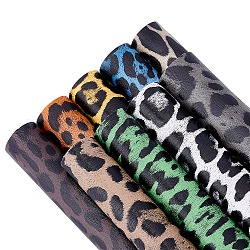 Benecreat 9 colores láser pu cuero leopardo tela, para accesorios de ropa, color mezclado, 30x20x0.1 cm, 1pc / color, 9 PC / sistema