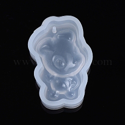 Chinese Zodiac Pendant Silicone Molds, Resin Casting Molds, For UV Resin, Epoxy Resin Jewelry Making, Dog, 30.5x21x10mm, Inner Size: 28x17mm