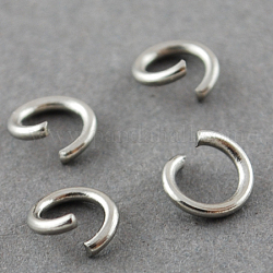 304 anelli di salto in acciaio inox, anelli di salto aperti, acciaio inossidabile, 18 gauge, 7x1mm, diametro interno: 5mm