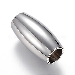 304 cierres magnéticos de acero inoxidable con extremos para pegar, barril, color acero inoxidable, 21x10.5mm, agujero: 6 mm