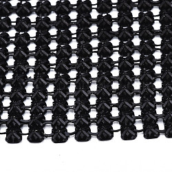 Netzbandrolle aus Aluminium mit Perlenbesatz, für DIY Schmuck Handwerk machen, Schwarz, 19-1/4~19-3/4 Zoll (490~500 mm)