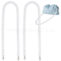 PandaHall Elite about 100cm Clear Acrylic Beaded Bag Strap with Alloy Buckles, Ladies Bag Chain Handbag Crossbody Bag Purse Replacement Chain Strap