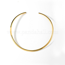 Einfache Halskette mit dünnem Kragen aus Edelstahl, Starre Halsketten, golden, 15.75 Zoll (40 cm)