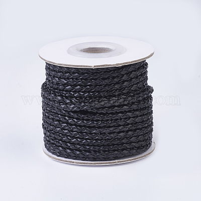 Round braided leather cord Ø4,0mm - black, 5,95 €