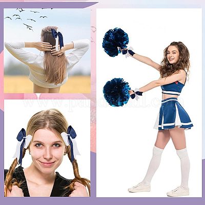 Gorgecraft 10 pz 2 colori grandi fiocchi per capelli cheer elastici per  capelli con fiocco supporti