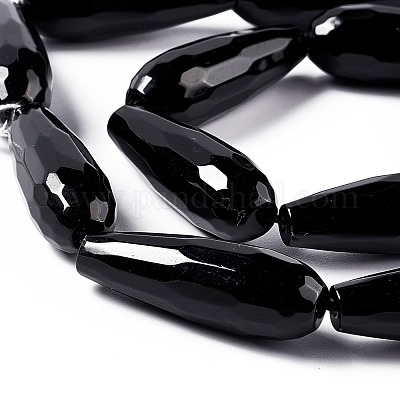 Натуральный черный камень бисер нитей&nbsp;G-I328-04-1