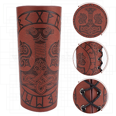 Leather Pattern Leather Wrist Armor Pattern Gauntlet Wristband