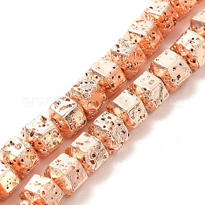 Wholesale Electroplated Natural Lava Rock Beads Strands 