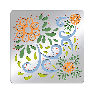 Wholesale BENECREAT Flower Pattern Metal Stencil 