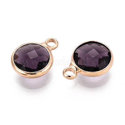 Латунь стекло подвески золотой тон&nbsp;GLAA-ZX008-24A-G-1