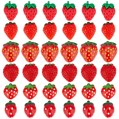 Wholesale arricraft 60 Pcs 6 Styles Strawberry Slime Charms 